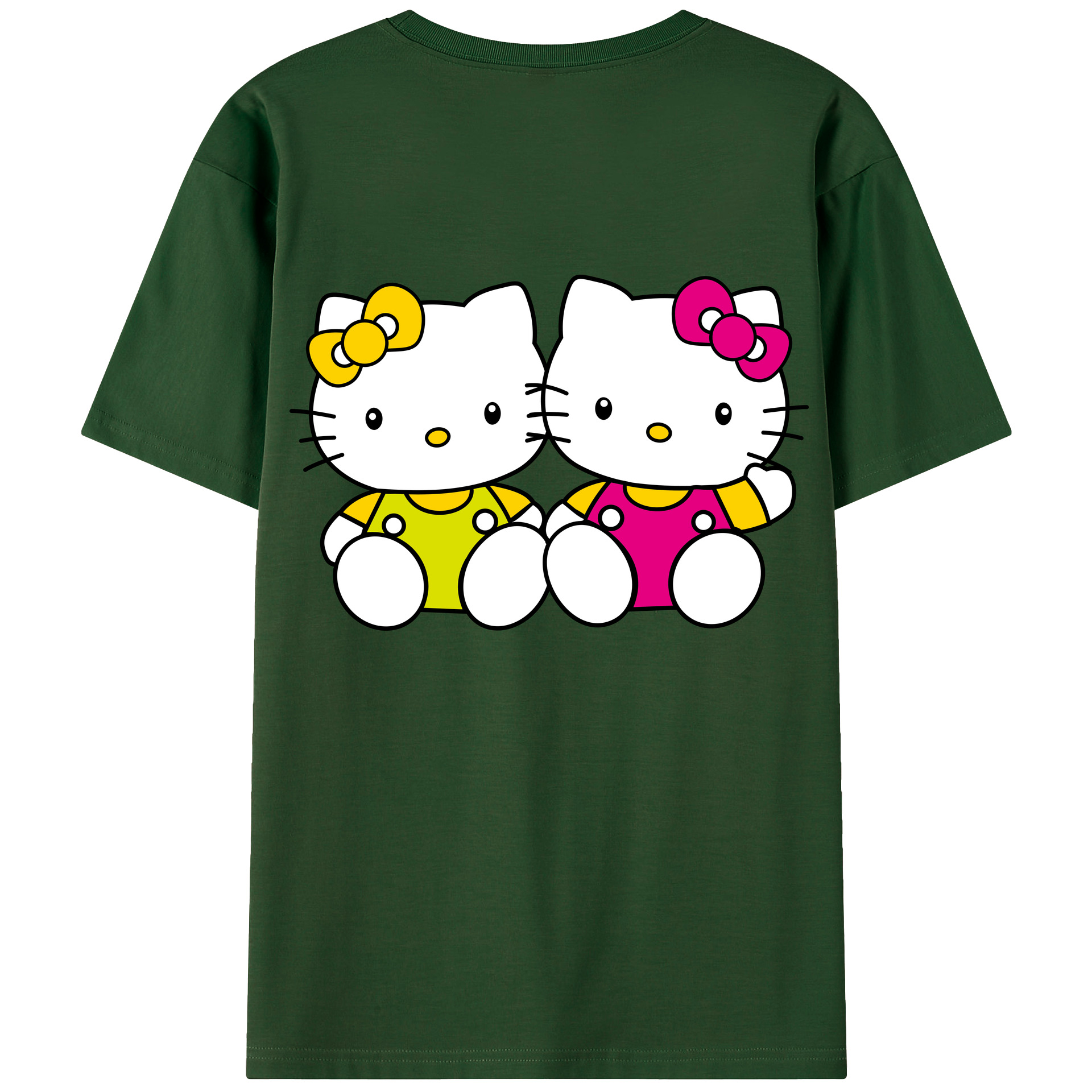 （画像用） Hello Kitty ハローキティ 綿100％半袖Tシャツ（背面プリント）